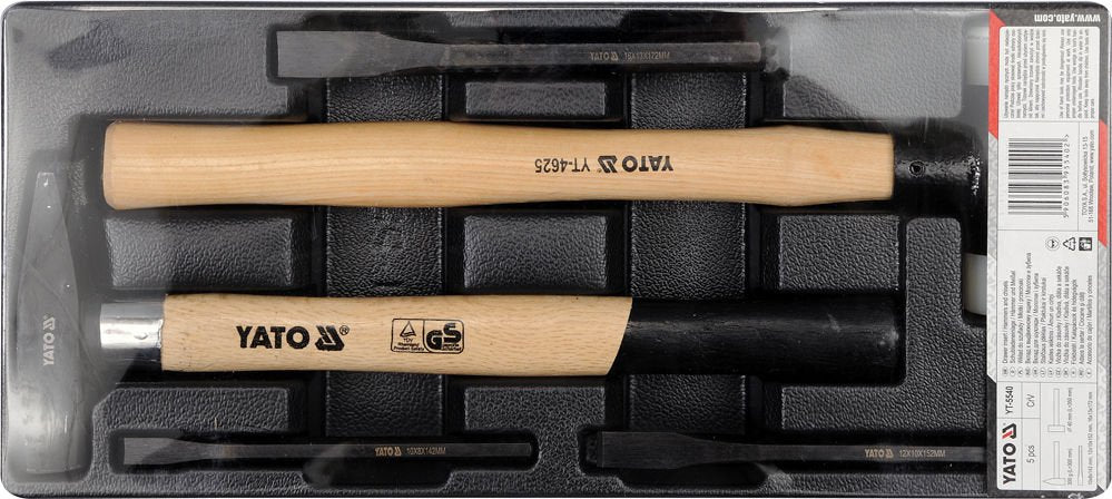 Įrankių rinkinys į vežimėlius-kaltai ir plaktukai (YT-5540)