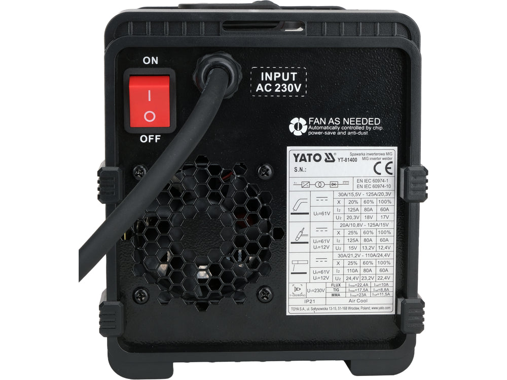 MagMate 135E inverterinis MIG-FLUX / MMA / TIG Lift suvirinimo aparatas su RICHIP mikroprocesoriumi | 125 A (YT-81400)