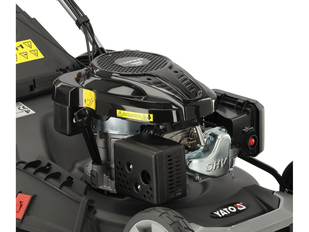 Benzininė savaeigė vejapjovė su ratų pavara | 56 cm | 3,5 kW 196 cm³ Loncin variklis | 4-in-1 (YT-85506)