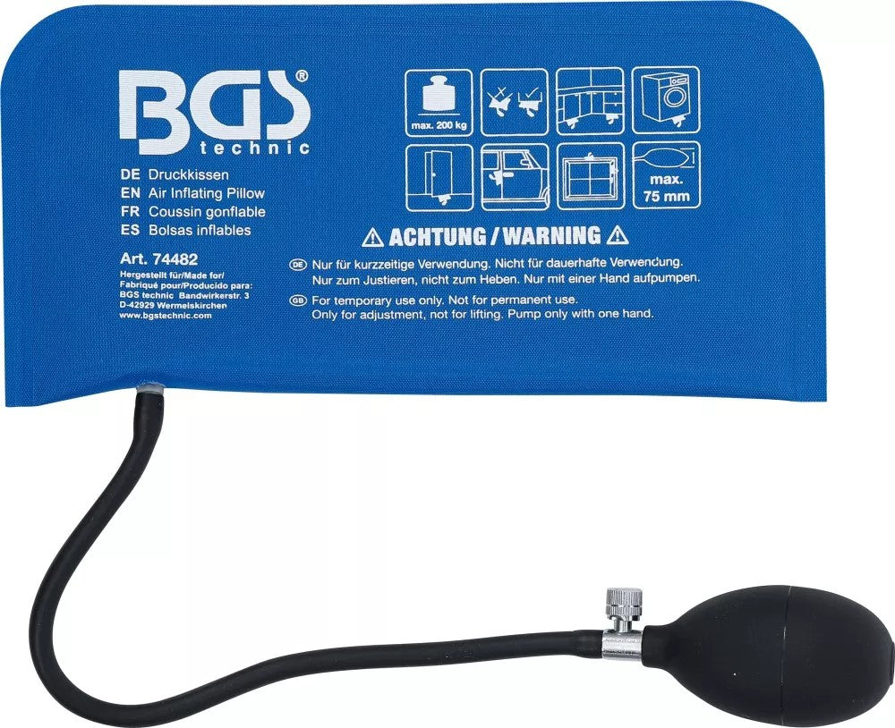 Oru pripučiama pagalvė | su rankiniu siurbliu | Stačiakampė | 270 x 135 mm | 200 kg (74482B)