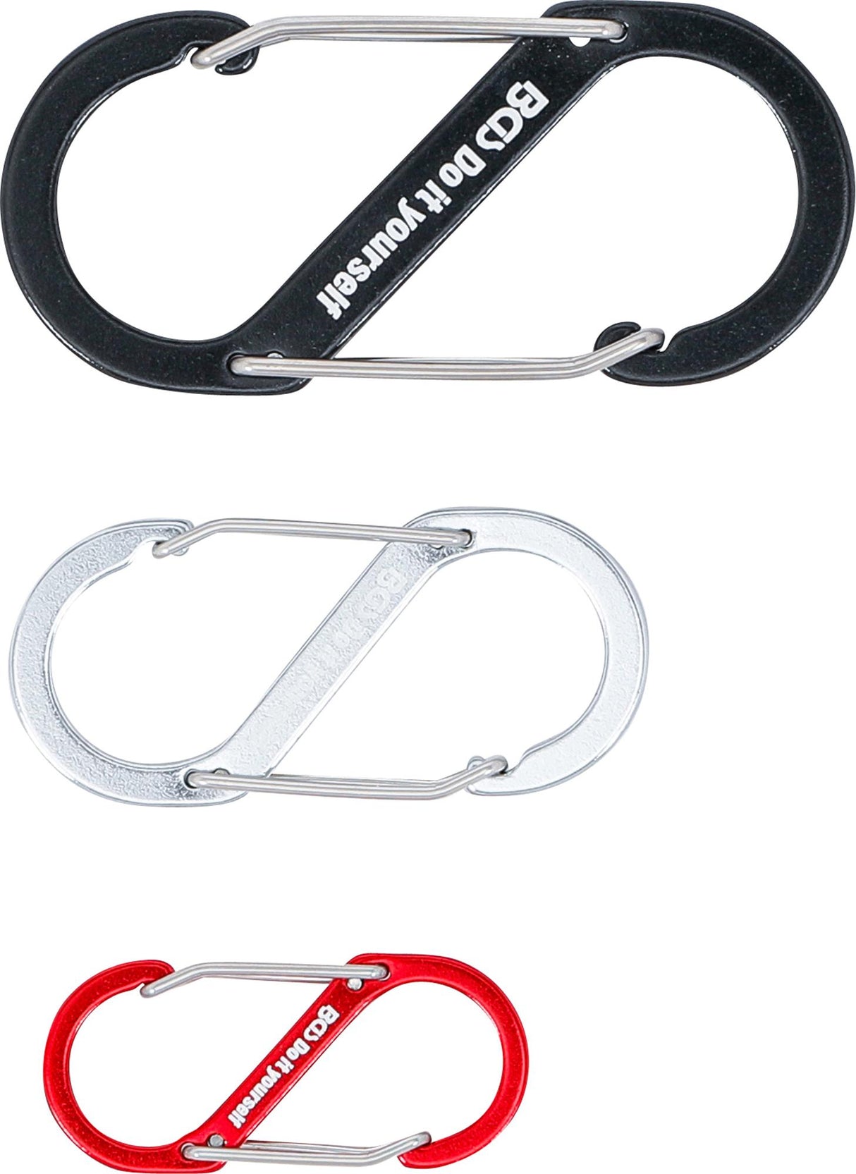 Dvigubų karabinų asortimentas | Aliuminis | 3 vnt. (85783)