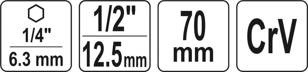 Adapteris | 6,3 mm (1/4") / 12,5 mm (1/2") (YT-04627)
