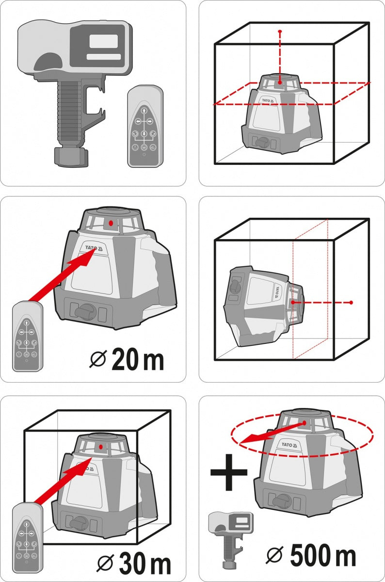 Lazerinis nivelyras | Motorinis rotorinis (YT-30430)