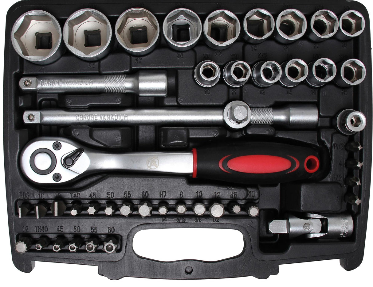 Galvučių ir įrankių rinkinys | 6,3 mm (1/4") / 12,5 mm (1/2") | 174 vnt | 2 vnt (9191)