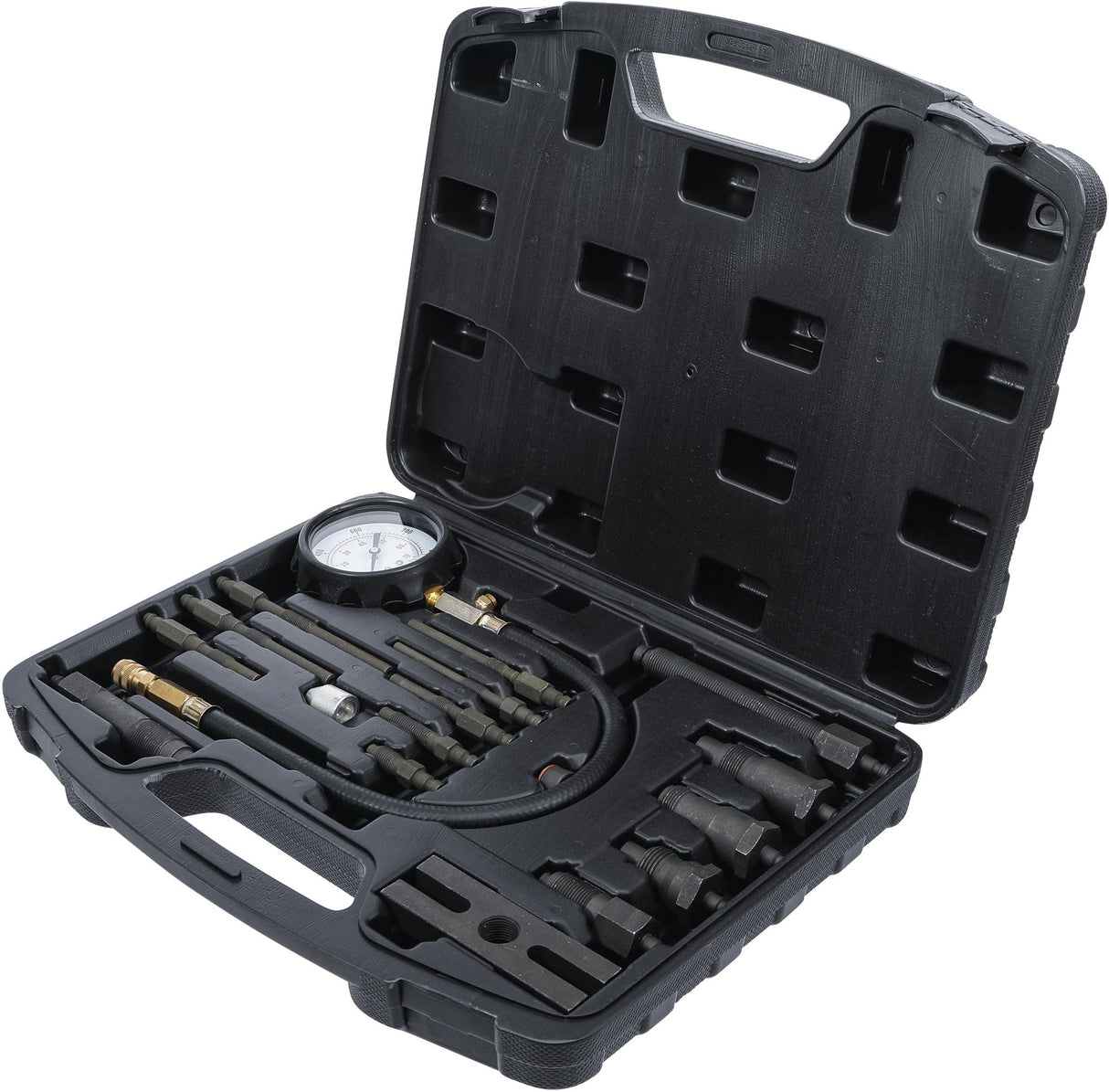 Dyzelinis kompresijos matuoklis su adapteriais (62660)