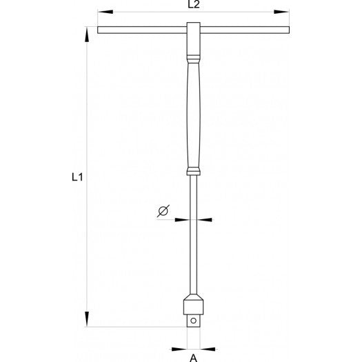 Slankiojanti rankena galvutėms | gumuota | 6.3 mm (1/4") (YT-1565)