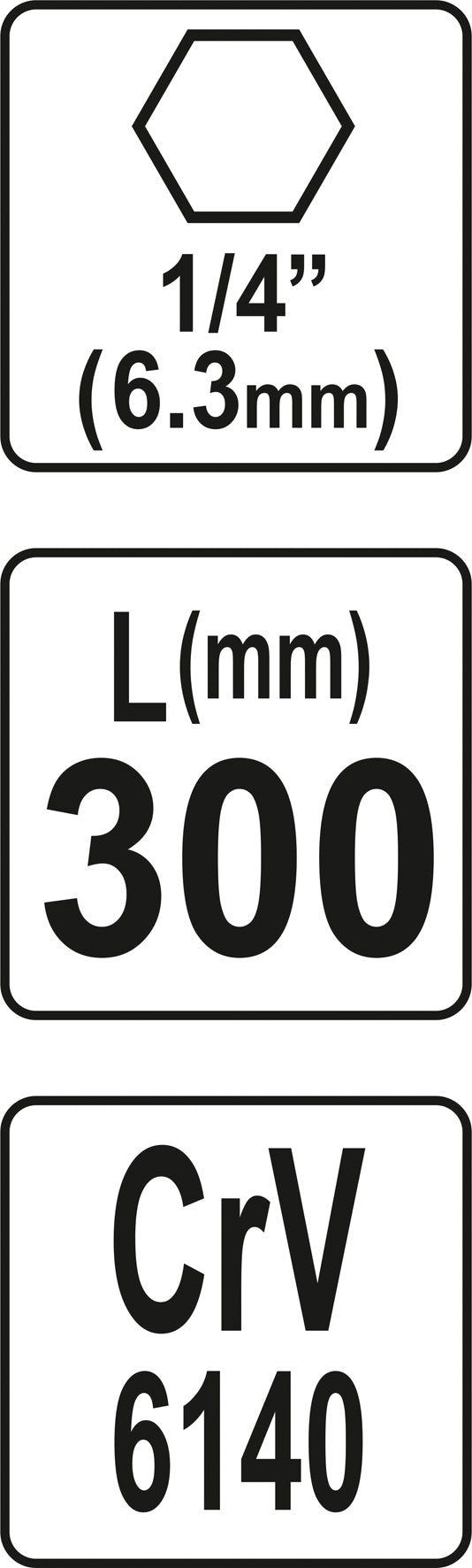 Пружинный удлинитель для бит | 6.3 mm (1/4") | 300 mm