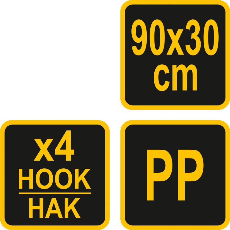 Tinklas bagažinei | su kabliais | 90 cm x 30 cm (82262)