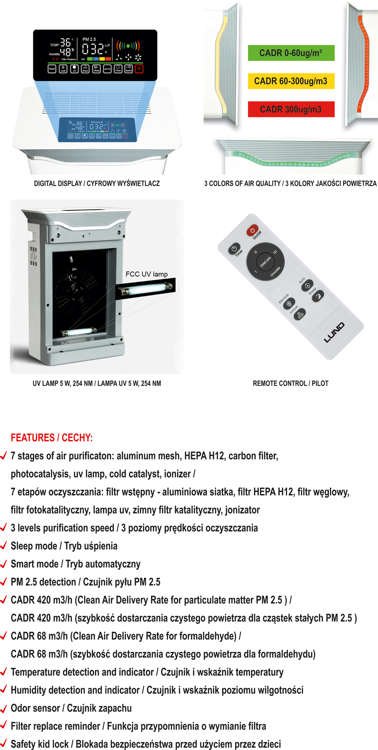 Очиститель воздуха | мощность 65W | 420 m3 / h