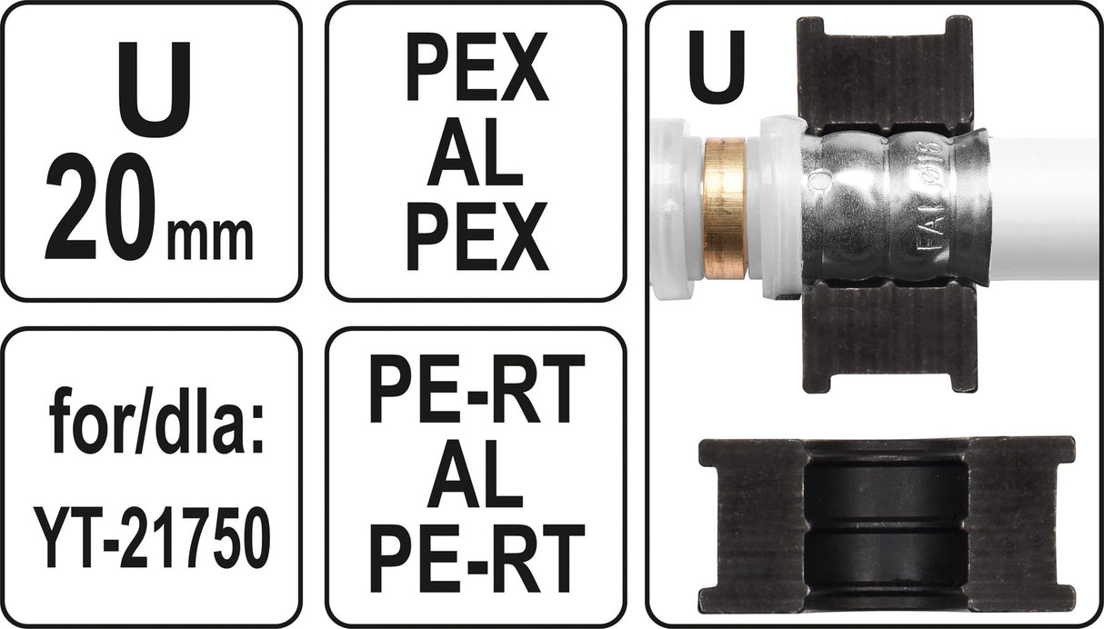 Indėklas / matrica U20 | Presavimo replėms YT-21750 (YT-21756)