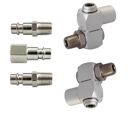 Orinių šarnyrų ir antgalių rinkinys 1/4", 5 vnt. (2+3) (LF-18)