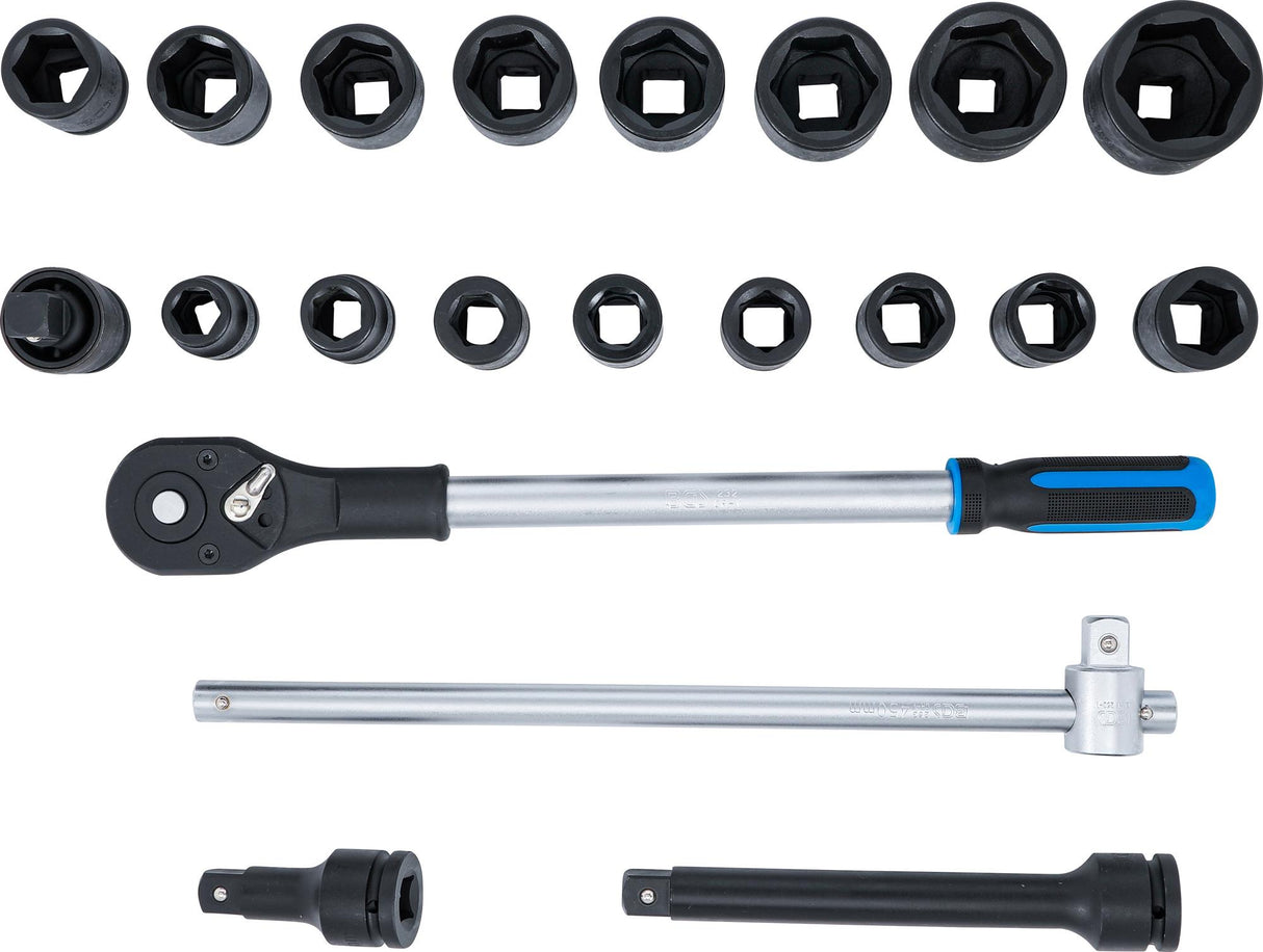 Smūginių galvučių ir rakto rinkinys | 20 mm (3/4") | 21 vnt. (5258)