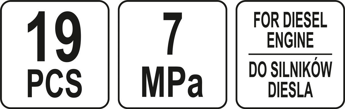 Dyzelinis kompresijos matuoklis su adapteriais (YT-73072)