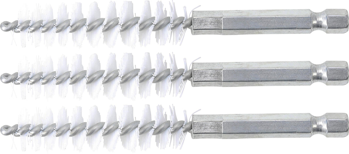 Nailono šepečiai vamzdeliams | 13 mm | 6,3 mm (1/4") | 3 vnt. (3078-13-N)