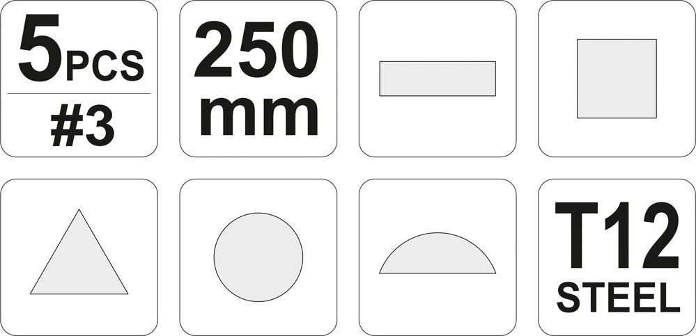 Dildės metalui | #3 | 5 vnt. (YT-6239)