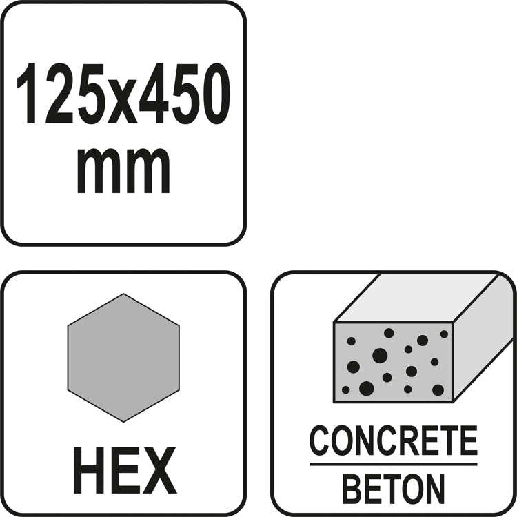 Плоское зубило | для асфальта и бетона | 125 x 450 mm / HEX хвостовик