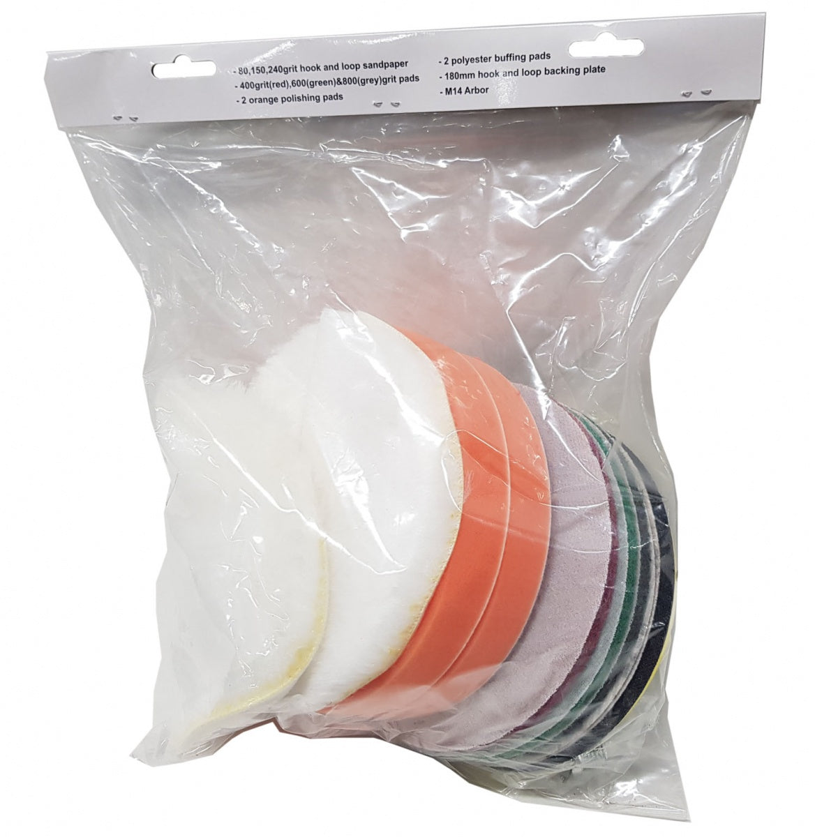 Poliravimo ir šlifavimo padų rinkinys | Ø 180 mm | 12 vnt. (BK1003)