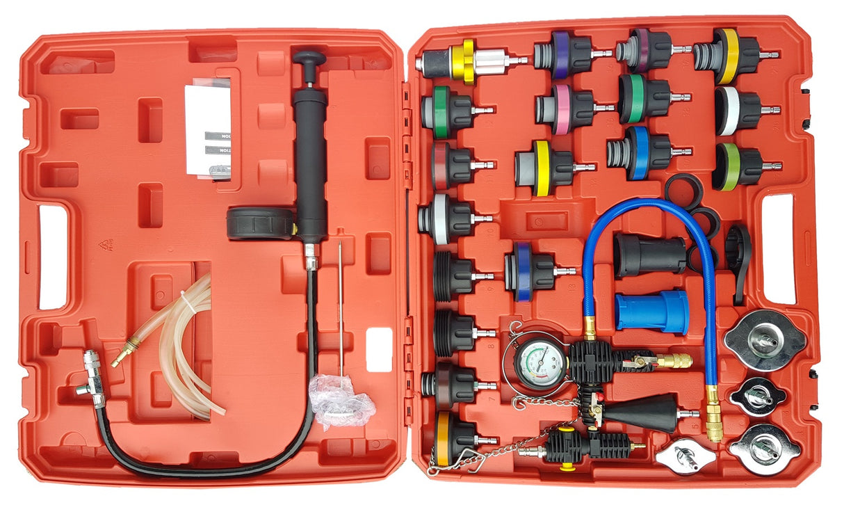 Radiatoriaus slėgio ir aušinimo sistemos testeris | 34 vnt. (PT34)