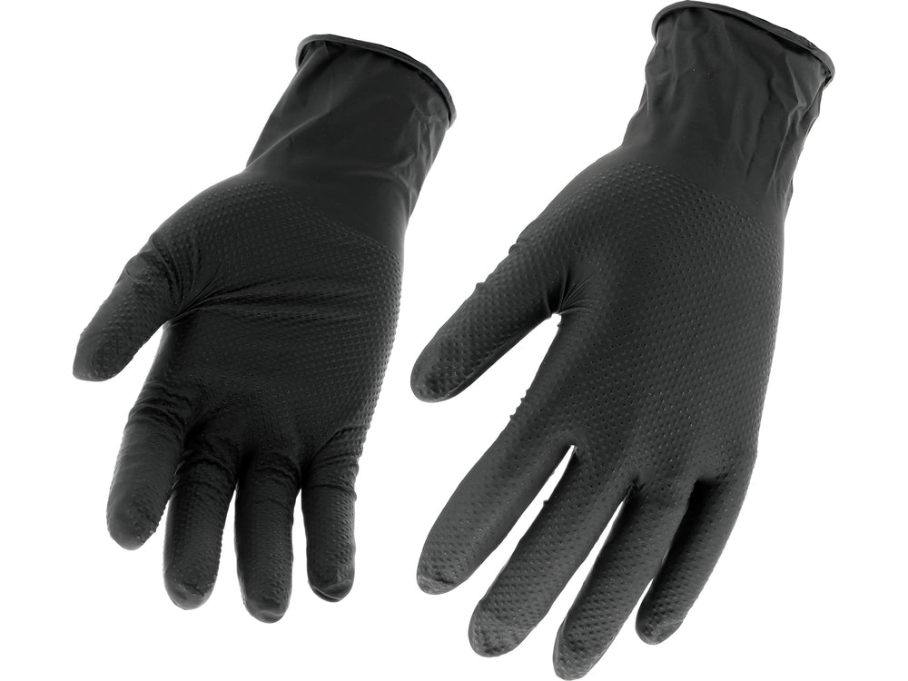 Vienkartinės nitrilinės pirštinės deimantine tekstūra | 50 vnt | dydis 2XL (11) (YT-74744)