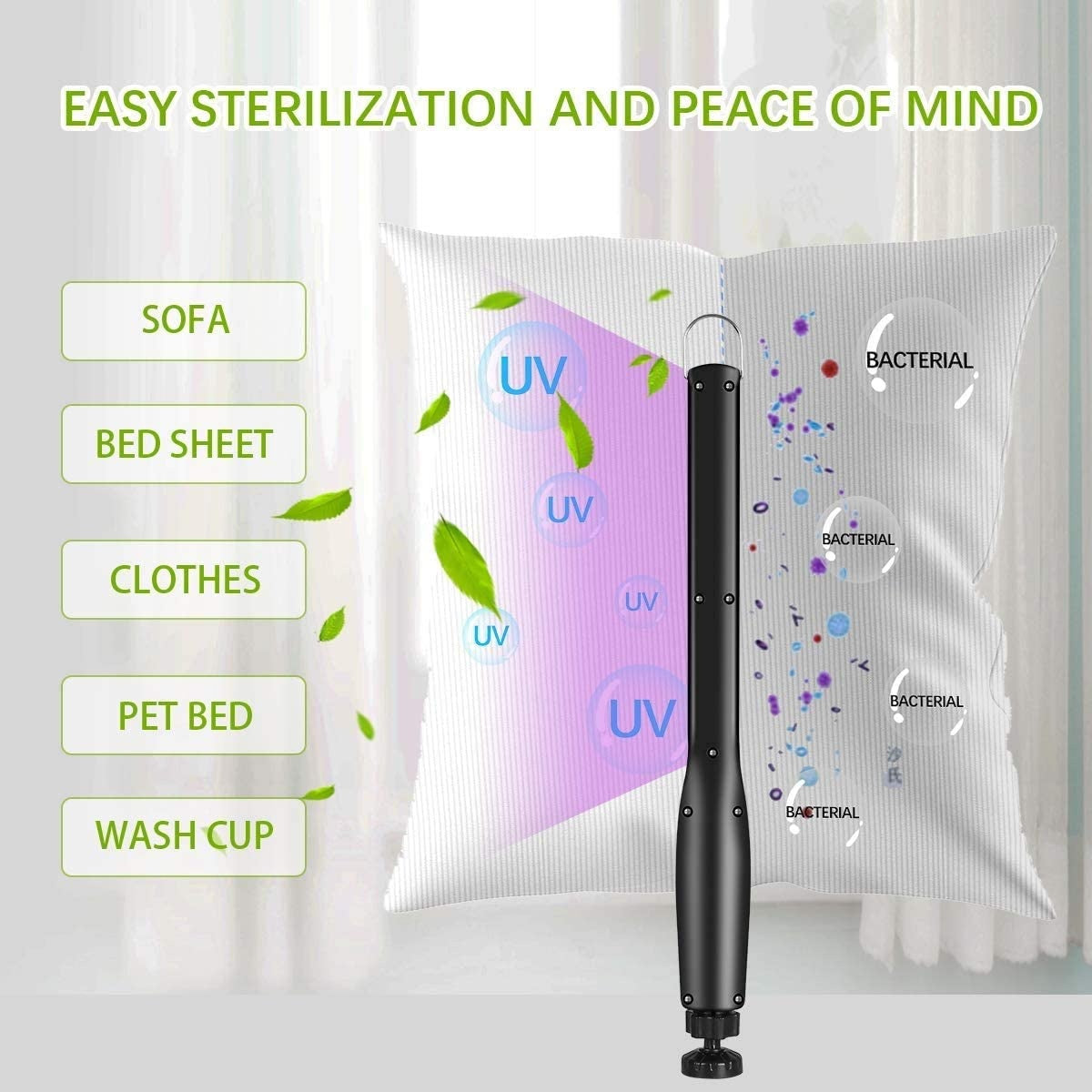 UV COB-sterilizavimo dezinfekcinė lempa ultravioletinė | itin plokščio tipo | UVC 6 LED | USB (S580-UVC)
