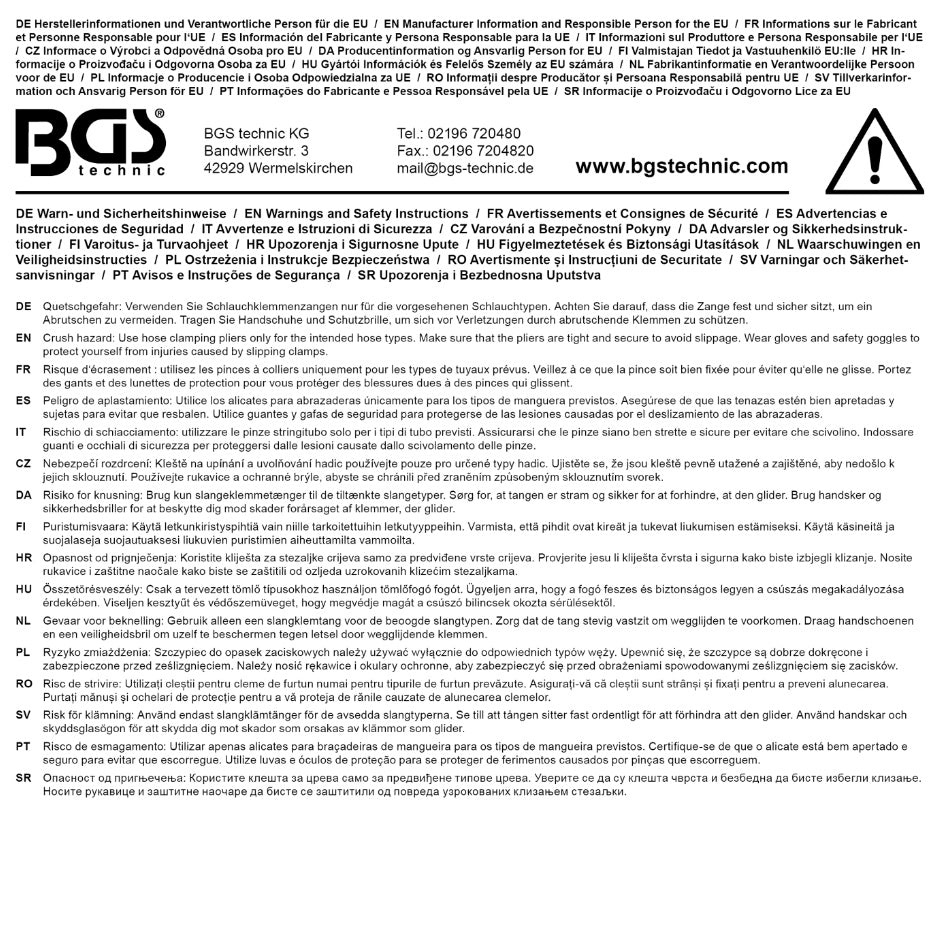 Replės įvairaus tipo žarnų sąvaržoms | 245 mm | 0 - 38 mm (8412)