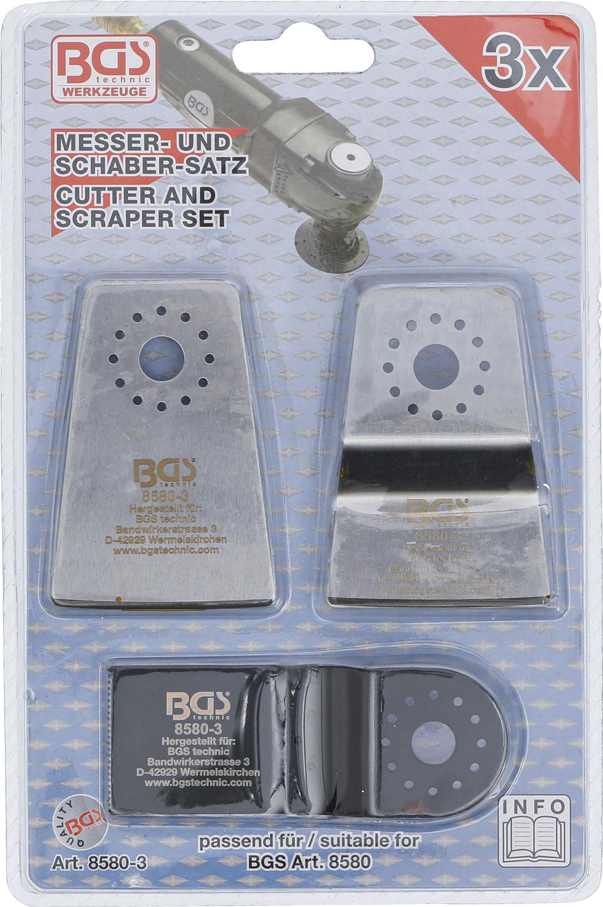 Gramdiklių rinkinys įrankiui BGS 8580 ir kitiems (8580-3)