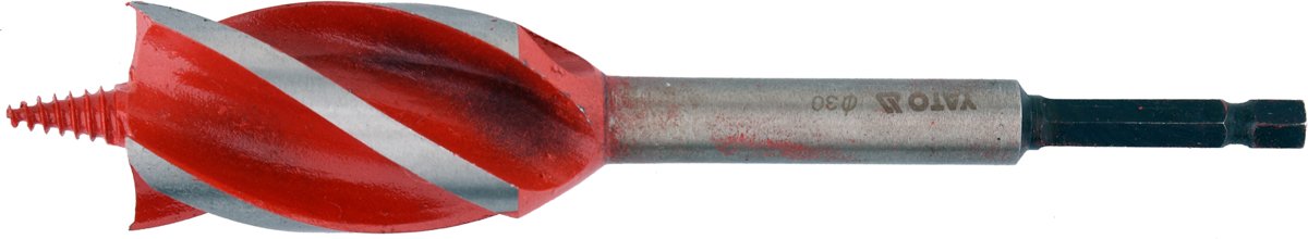 Spiralinis grąžtas medžiui | su hex (1/4") galu | 30 mm (YT-44689)