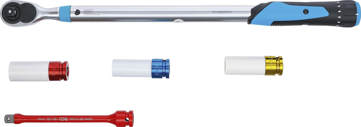 Sukimo momento veržliarakčio rinkinys | dinamometras | 12.5 mm (1/2") | 40 - 200 Nm (2818)