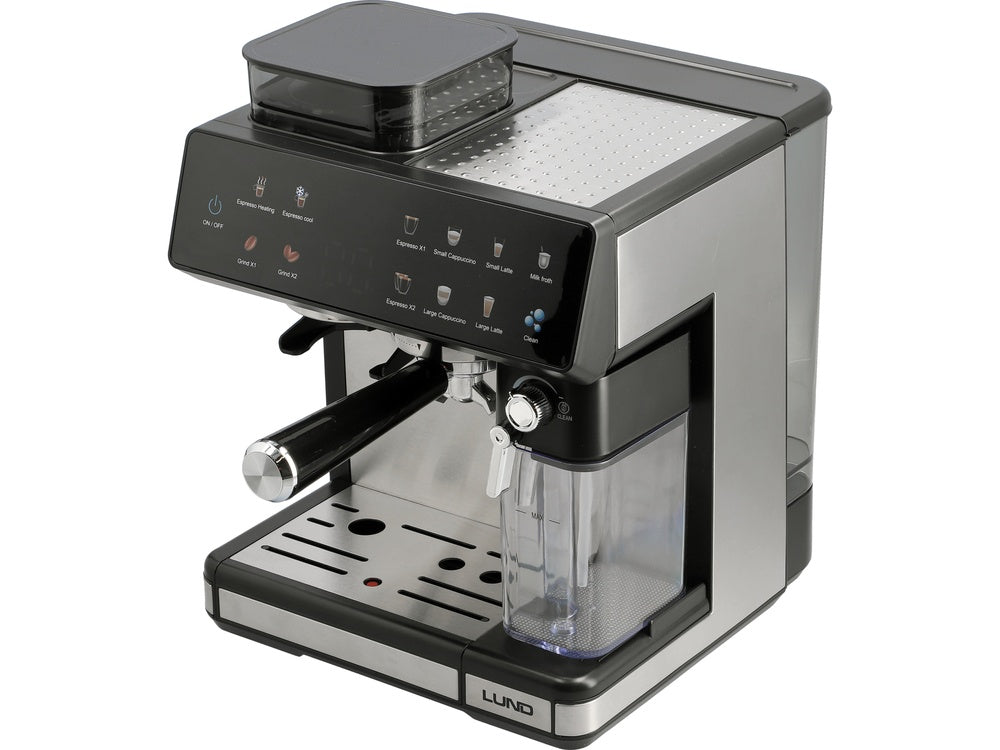 Slėginis kavos aparatas su pieno plakikliu ir kavos malūnėliu | 1350 W (68501)