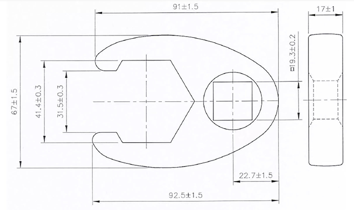 Raktas varnos koja | 20 mm (3/4") | 41 mm (1759-41)