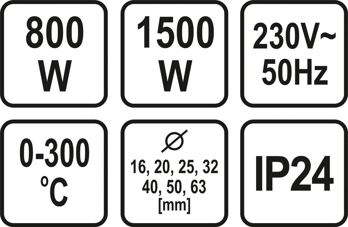 Plastikinių vamzdžių (PVC) suvirinimo aparatas | 0-300C | su rinkiniu (78910)