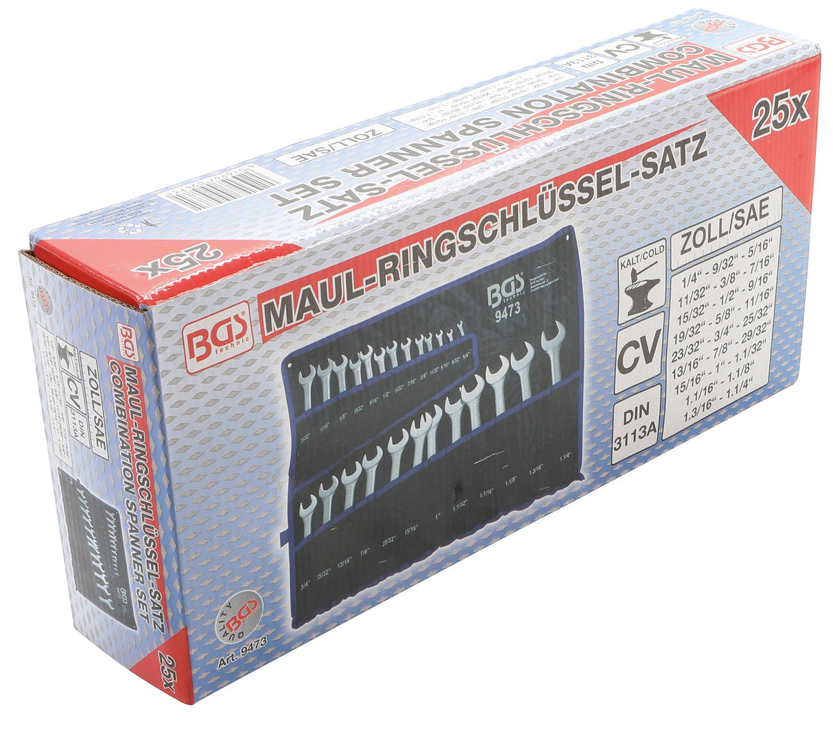 COMBINATION SPANNER SET | INCH SIZES | 1/4" - 1.1/4" | 25 PCS. (9473)