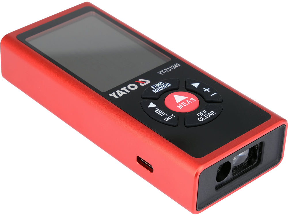 Dvipusis lazerinis atstumo matuoklis | 0,05–120 m | spalvotas TFT ekranas | USB-C (YT-731249)