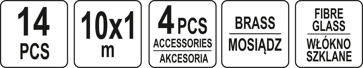 Kabelinės prieigos / laido prakišimo rinkinys | 1 m x 10 vnt. (YT-23200)