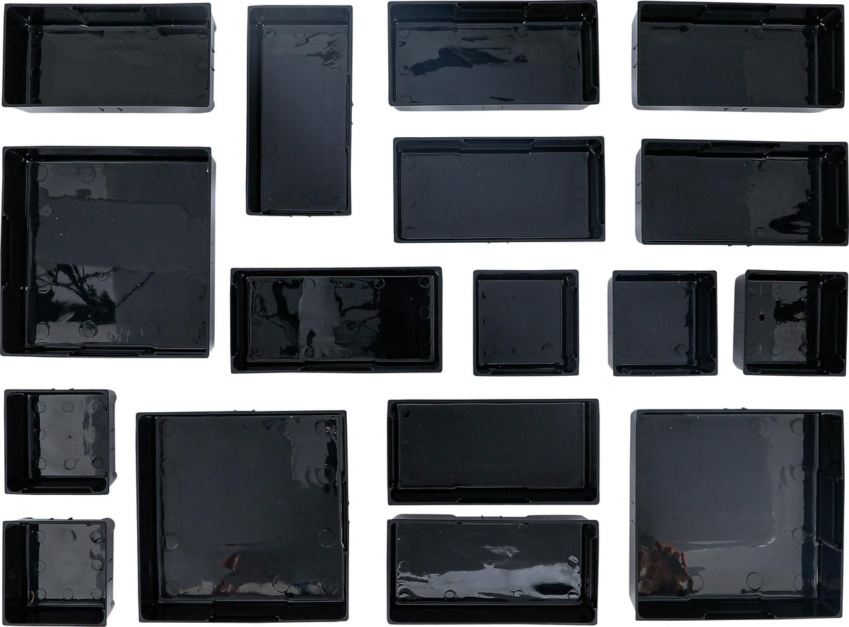 Plastikiniai sandėliavimo padėklai | įrankių spintelėms | 17 vnt. (9550)