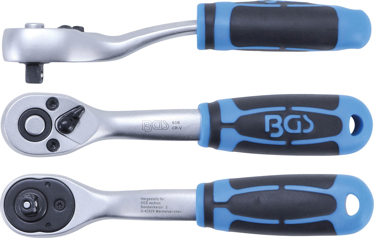 Rankena galvutėms terkšlinė | smulkūs dantukai | 6.3 mm (1/4") (618)