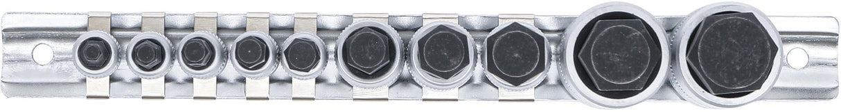 Įpresuotų antgalių rinkinys | labai trumpi | hex šešiakampis 4 - 19 mm | 10 vnt. (5099)