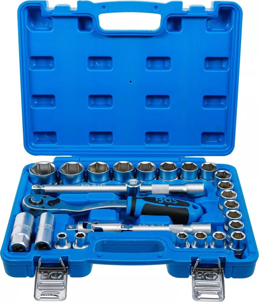 Galvučių rinkinys | 12,5 mm (1/2") | Coliniai dydižiai | 27 vnt. (2216)