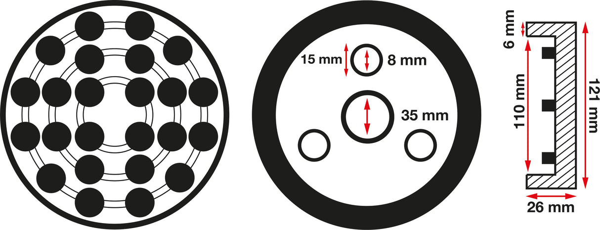 Guminis padas | auto keltuvams | Ø 120 mm (6472)