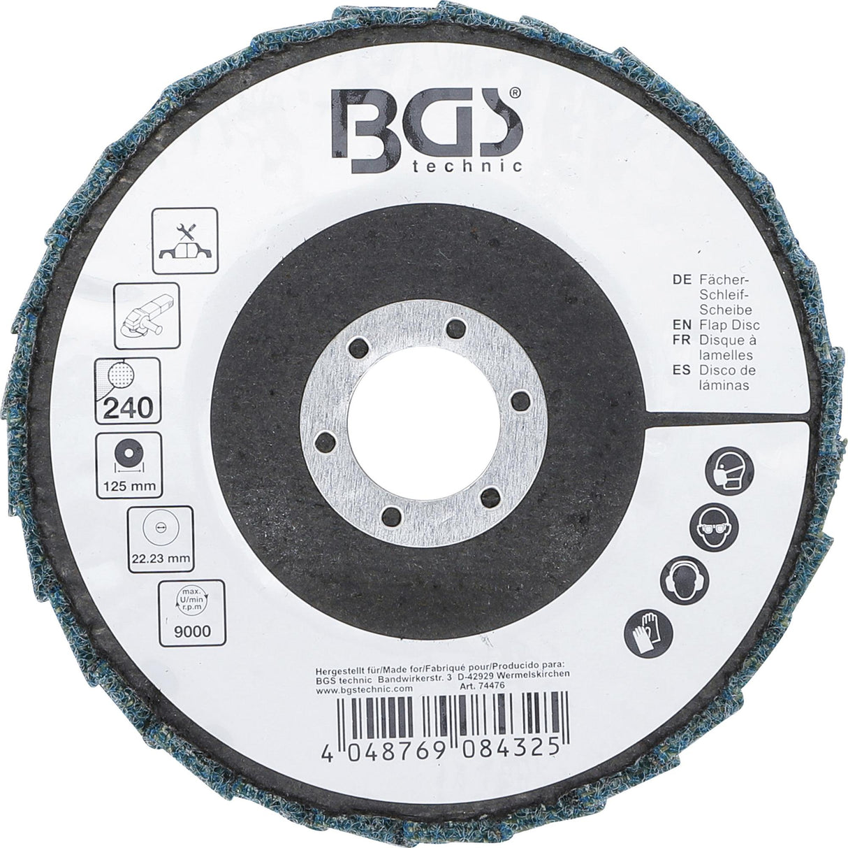 Šlifavimo diskas lapelinis | neaustinė medžiaga | Ø 125 mm | P 240 (74476)