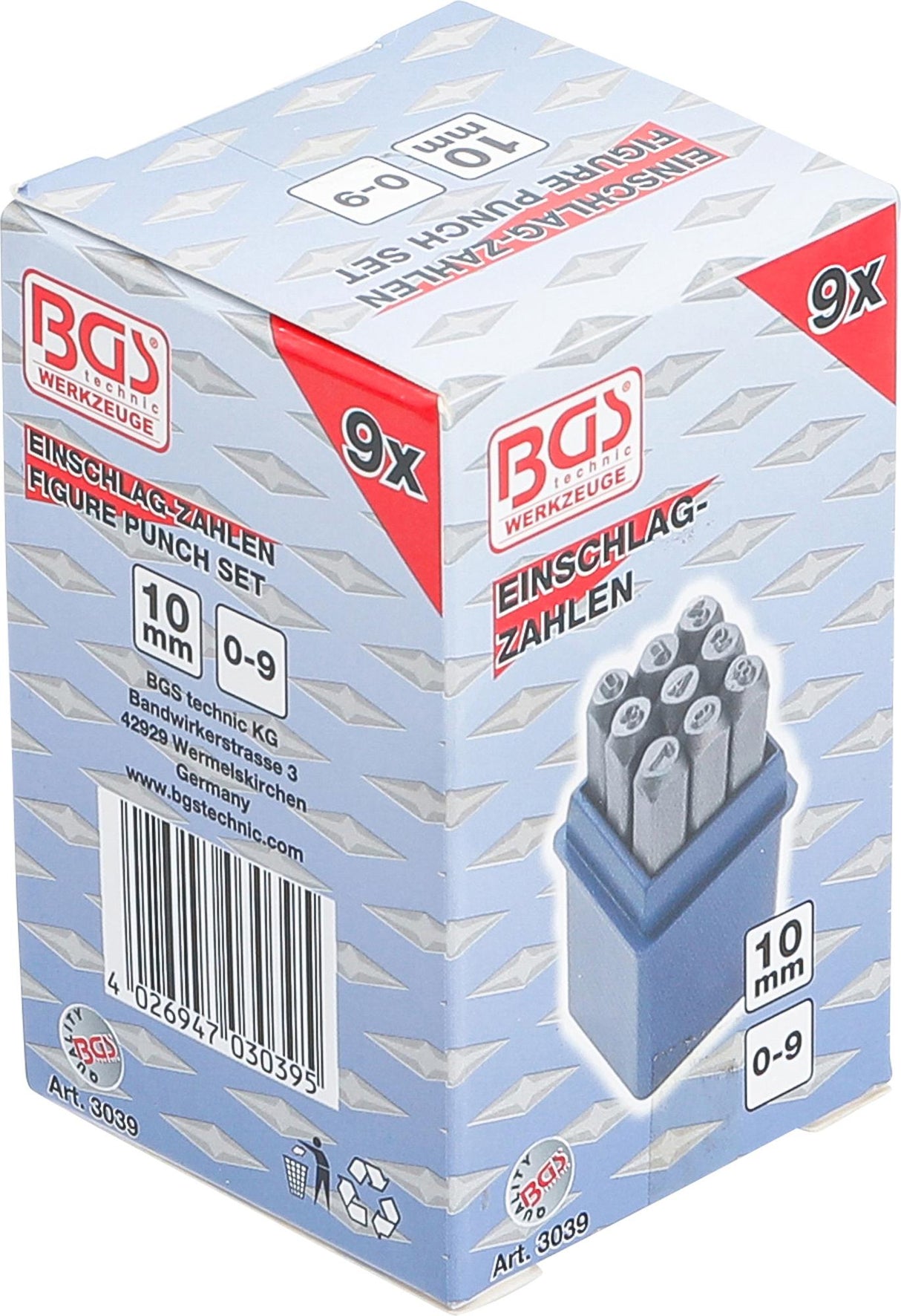 Skaičių išmušėjų rinkinys | 10 mm (3039)