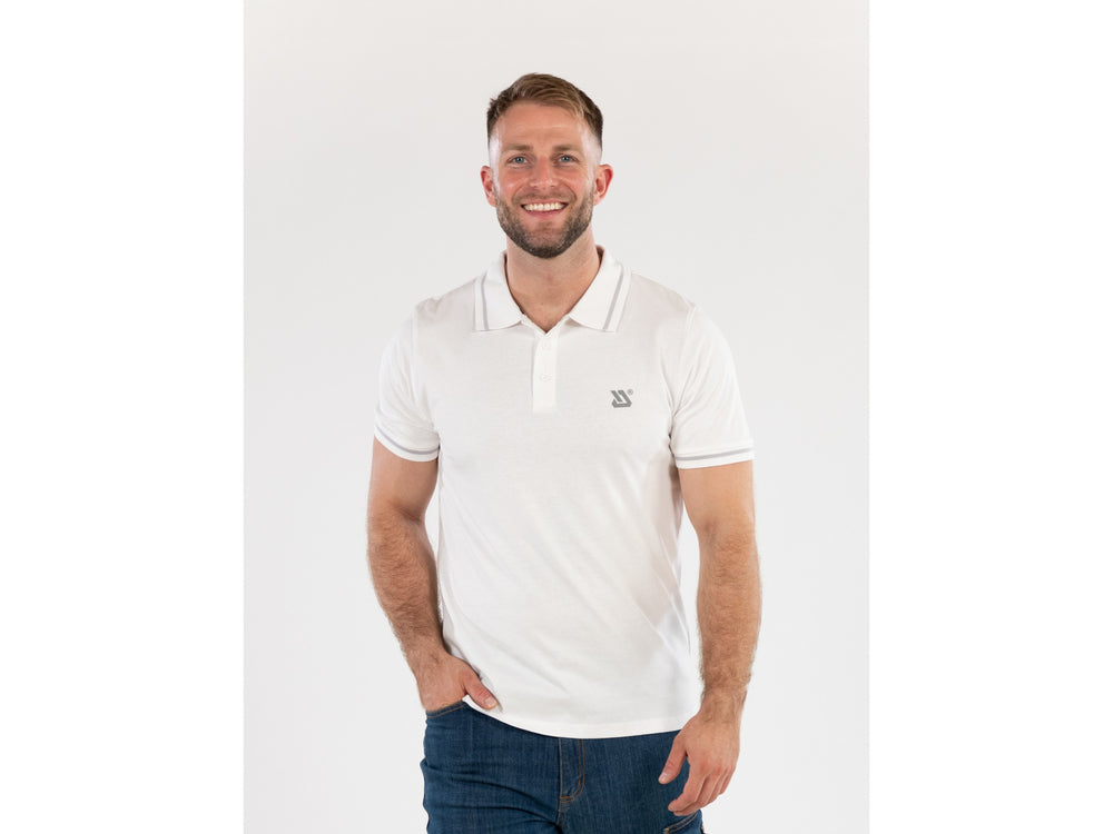 Marškinėliai POLO | balti | 100% medvilnė | XL dydis (YT-78609)