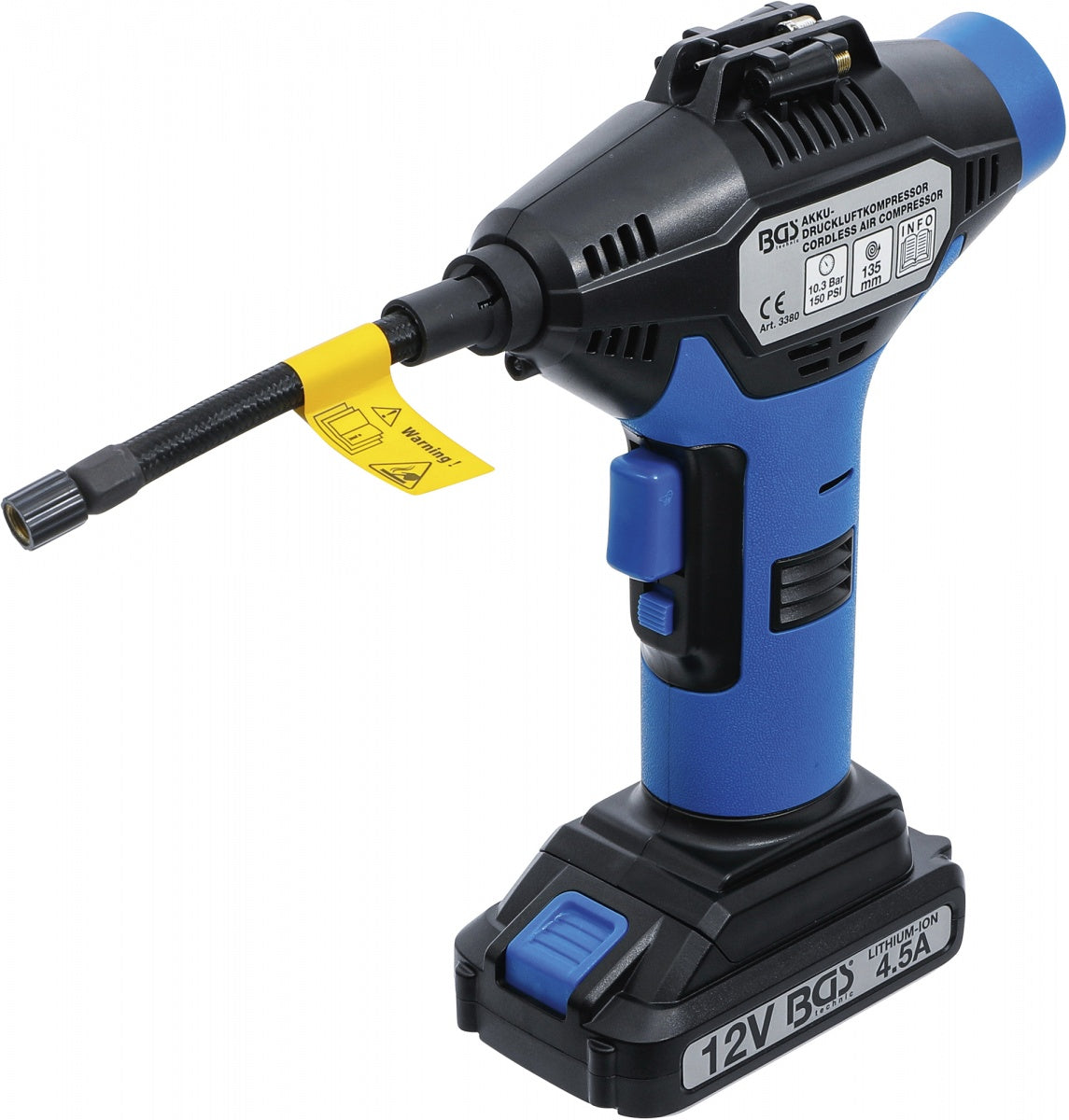 Pripūtimo pistoletas akumuliatorinis | su skaitmeniniu manometru (3380)