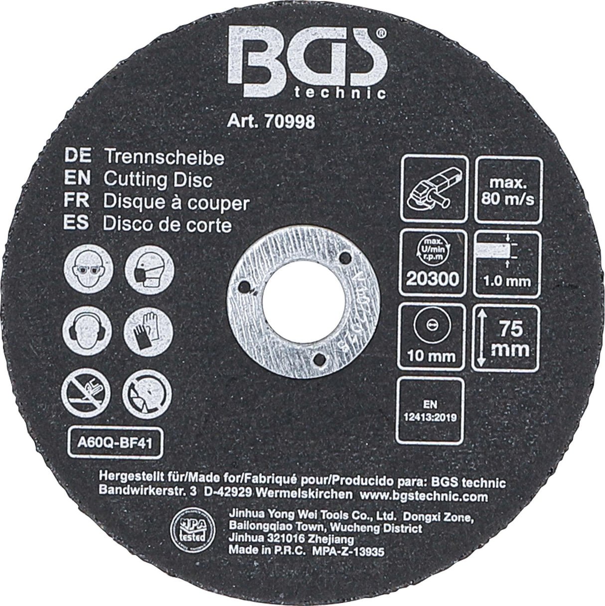 Pjovimo diskų rinkinys | nerūdijančiam plienui | Ø 75 x 1,0 x 10 mm | 5 vnt. (70998)