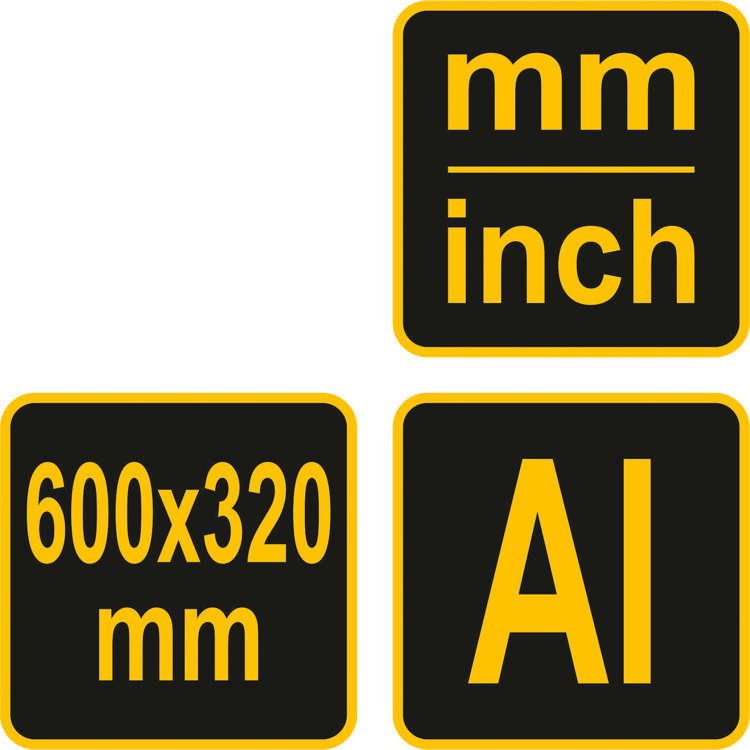 Kampainis reguliuojamas | aliuminis | 600 x 320 mm (18374)