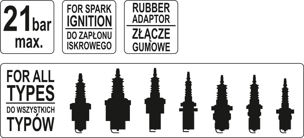 Kompresijos matuoklis benzininiams varikliams (YT-7300)