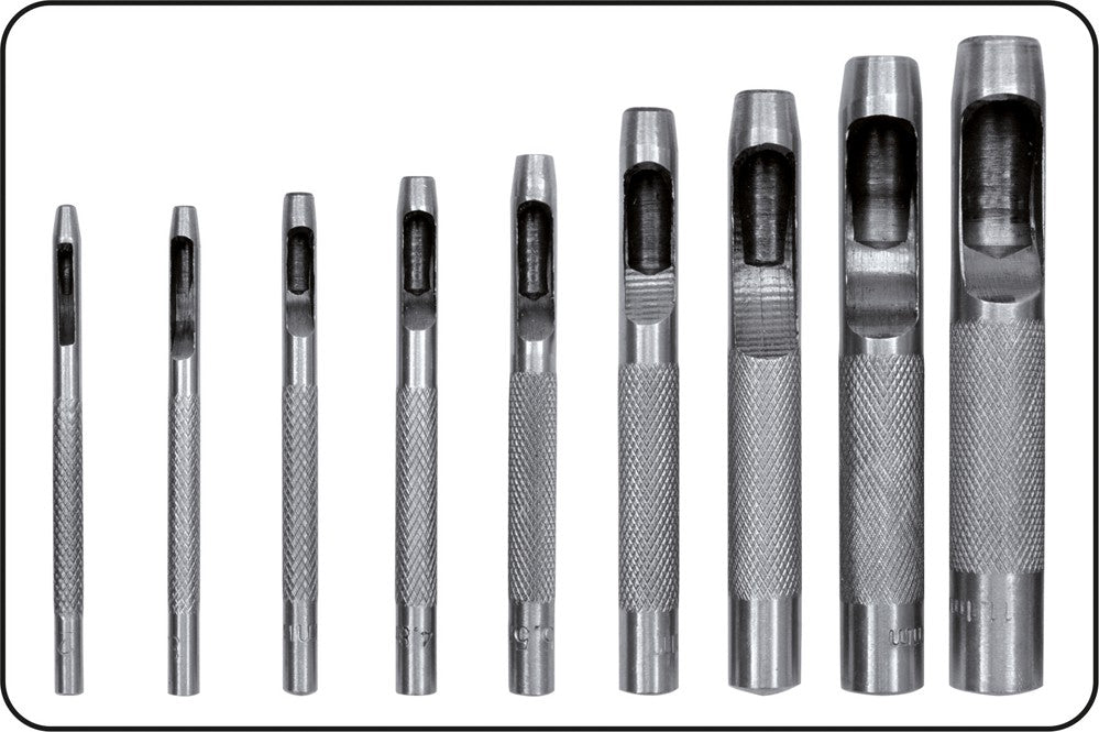 Skylių išmušėjų odoje rinkinys | 2,5-10 mm | 9 vnt. (YT-3590)