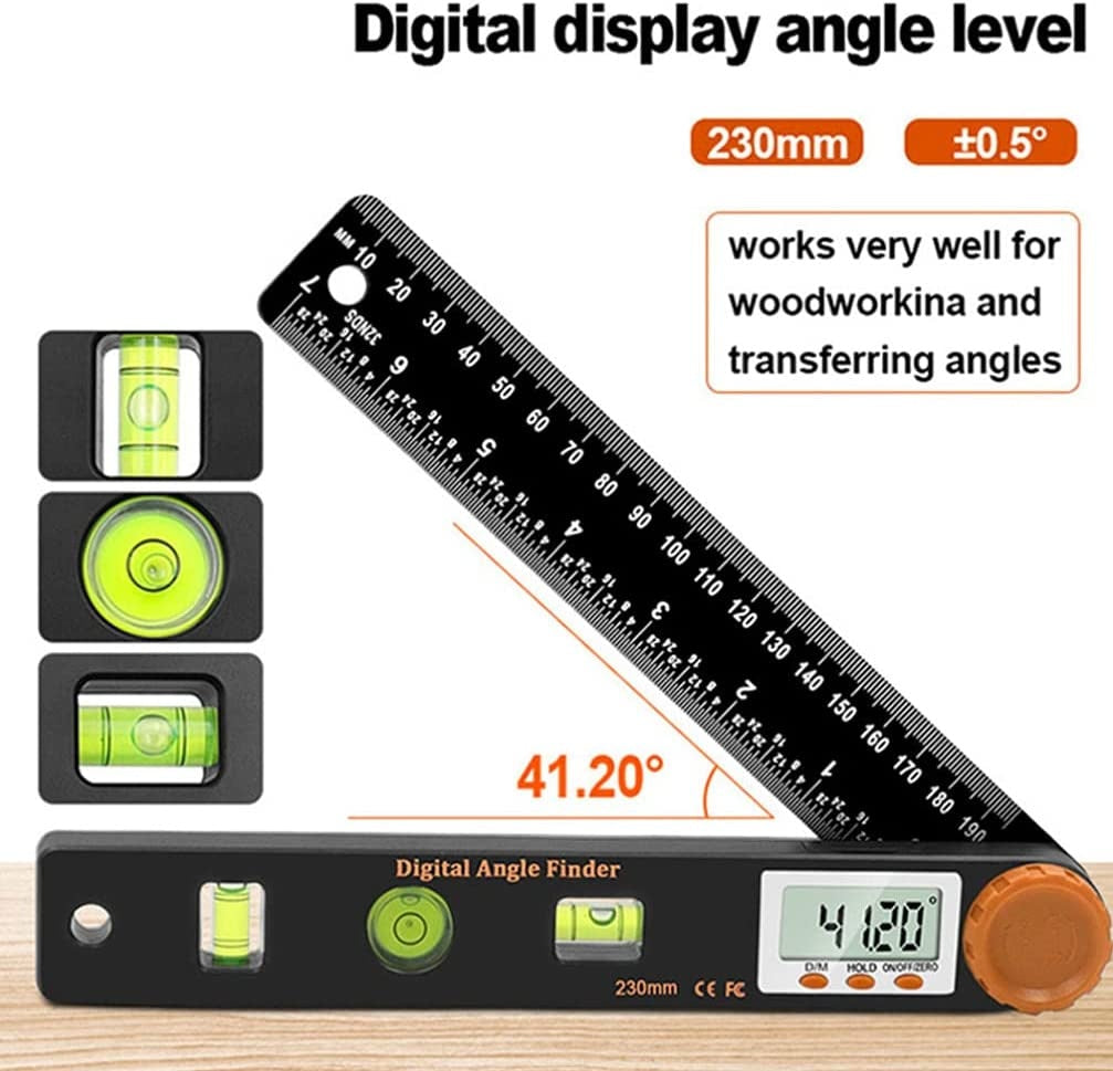 Daugiafunkcinė skaitmeninė kampinė liniuotė / gulsčiukas | 4 viename (DAR4)