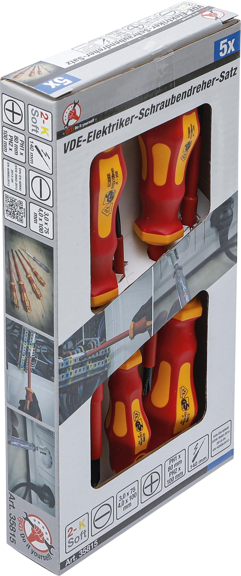 VDE elektriko atsuktuvų rinkinys | Slot SL / cross slot | 5 vnt. (35815)