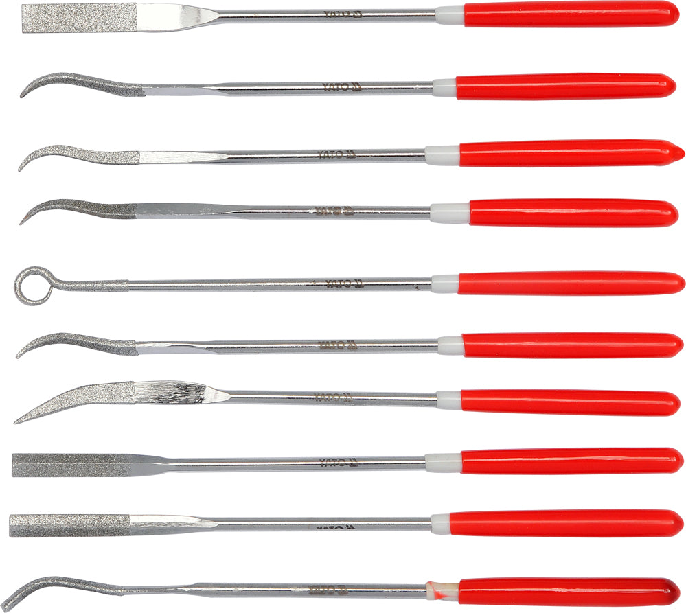 Deimantinių dildelių rinkinys | 3x140x25 mm | 10 vnt. (YT-6145)